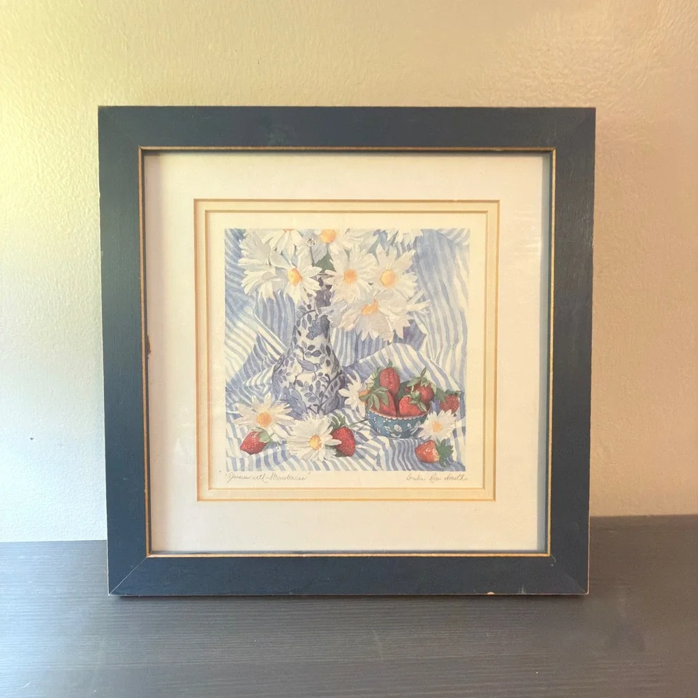 Amelia Rose Smith Daisies with Strawberries Framed Floral Print 14